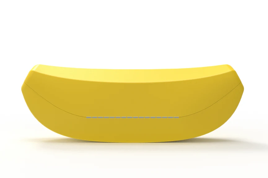 Proposta gialla di Banana Case rigido con linea di apertura curva