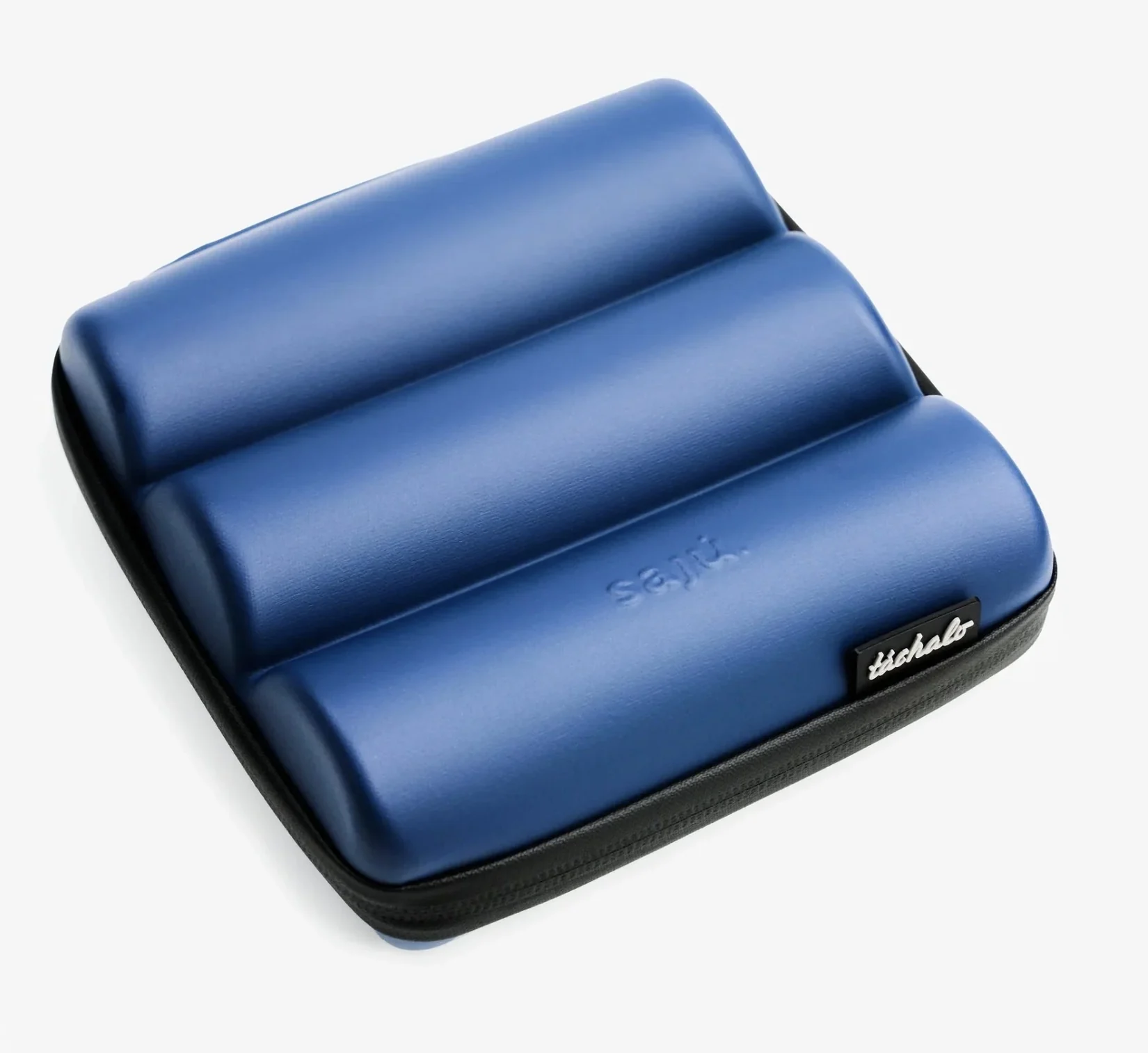 Finished blue Tris Case Waterproof with three rounded volumes